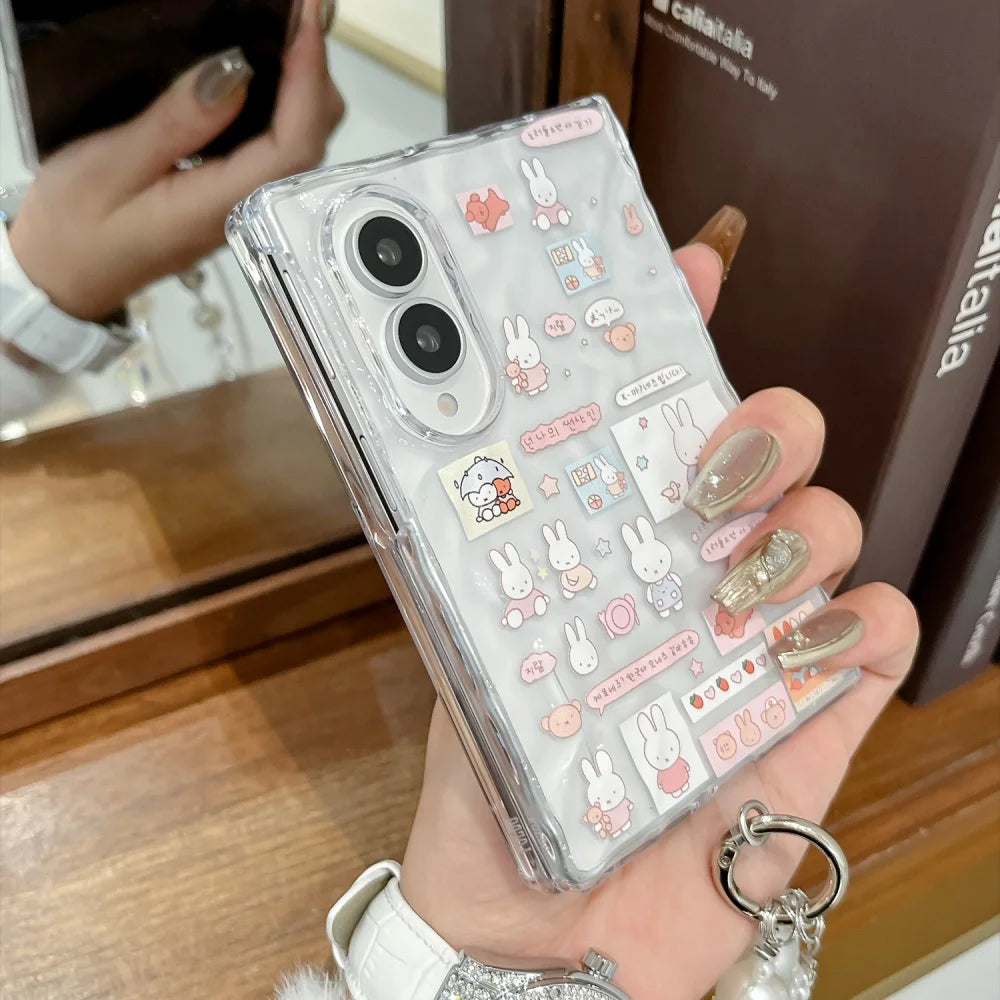 Miffy Rabbit Phone Case with Lanyard for Samsung Galaxy Z Fold