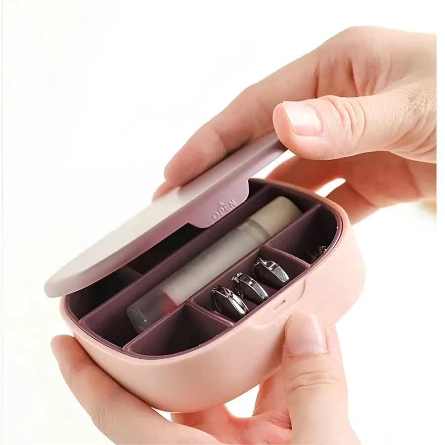 Jewelry Organizer Box, With Mirror Light Pink Purple