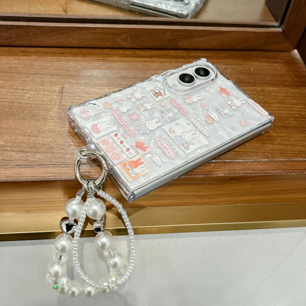 Miffy Rabbit Phone Case with Lanyard for Samsung Galaxy Z Fold