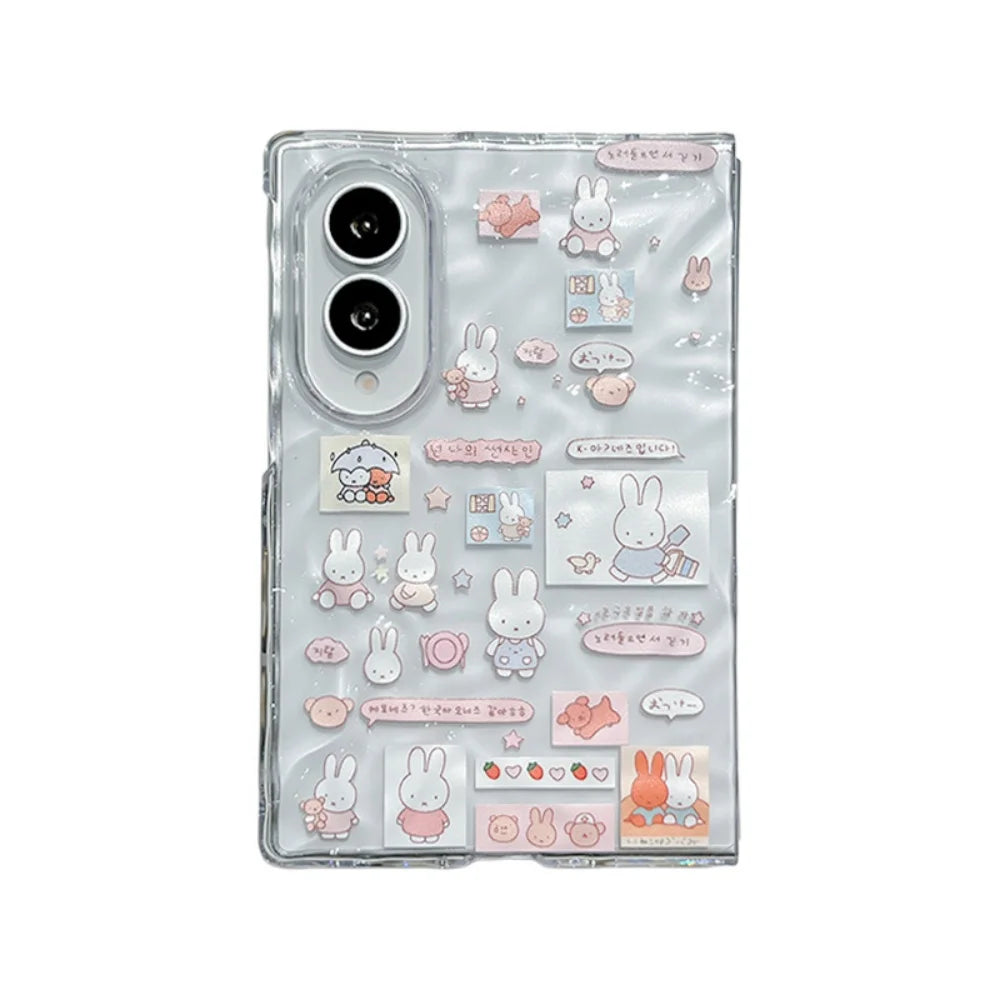 Miffy Rabbit Phone Case with Lanyard for Samsung Galaxy Z Fold