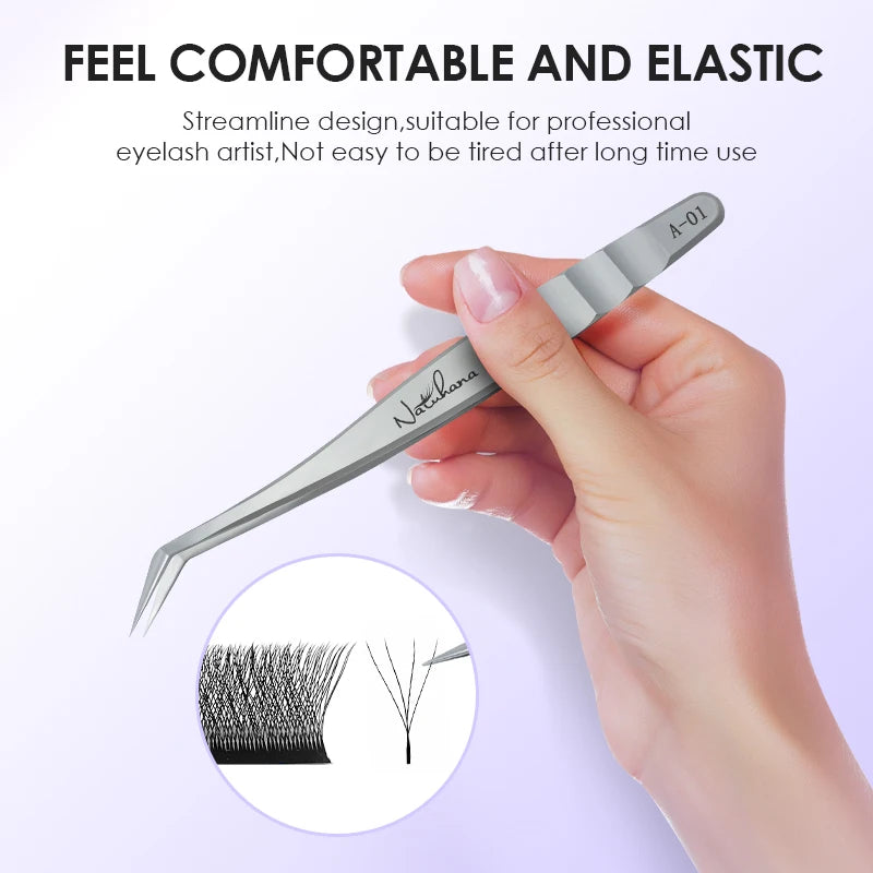 Professional Eyelash Extension Tweezers | Precision Stainless Steel Lash Tweezers
