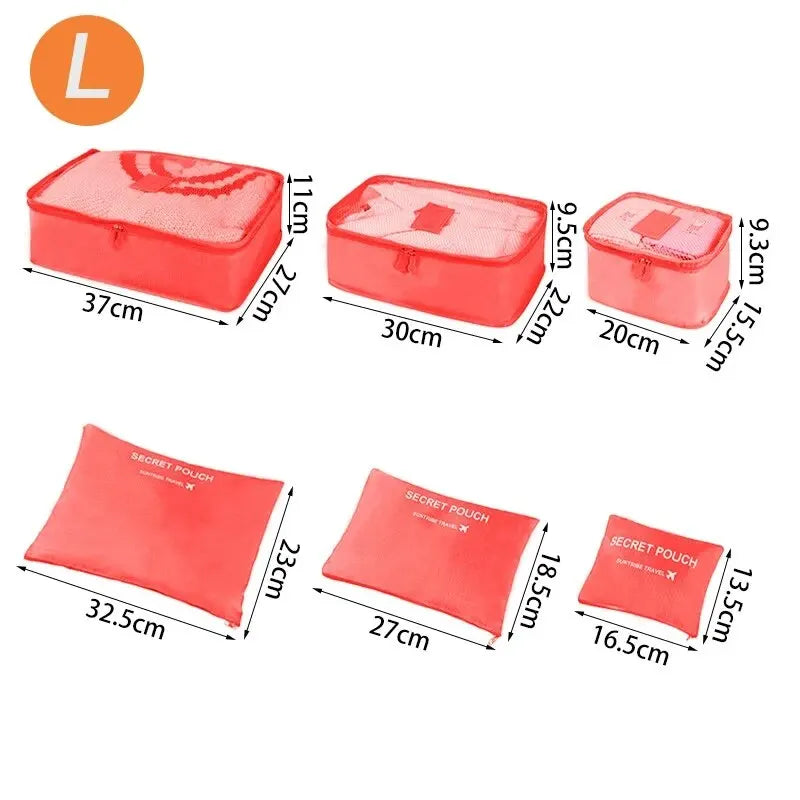 6-Piece Travel Organizer Packing Cube Set