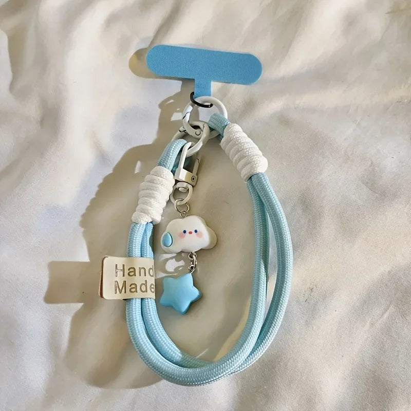 Colorful Cloud & Star Charm Phone Wrist Strap