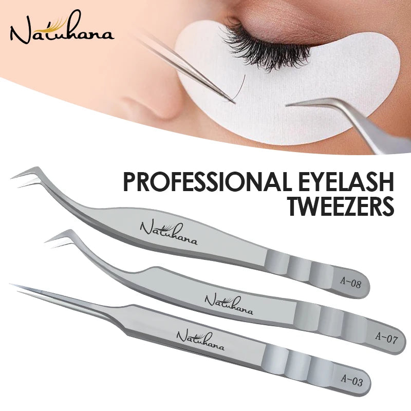 Professional Eyelash Extension Tweezers | Precision Stainless Steel Lash Tweezers