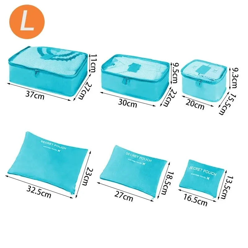 6-Piece Travel Organizer Packing Cube Set
