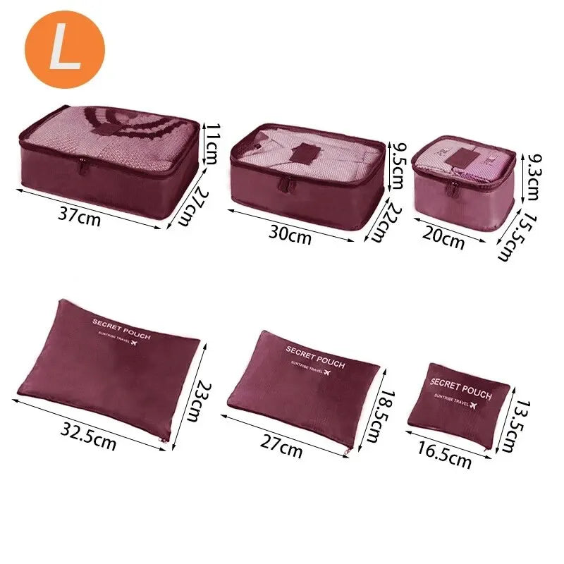 6-Piece Travel Organizer Packing Cube Set