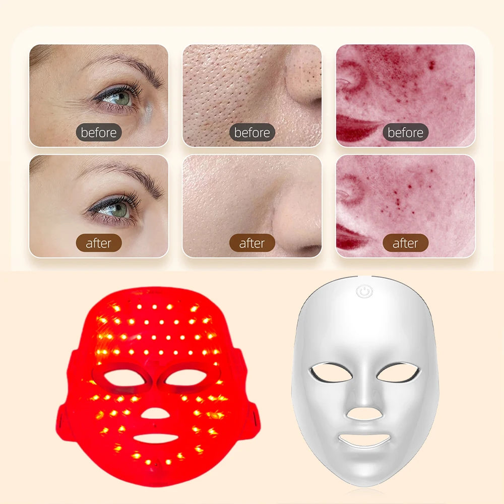 7- color Rechargeable LED Facial Mask for Skin Rejuvenation