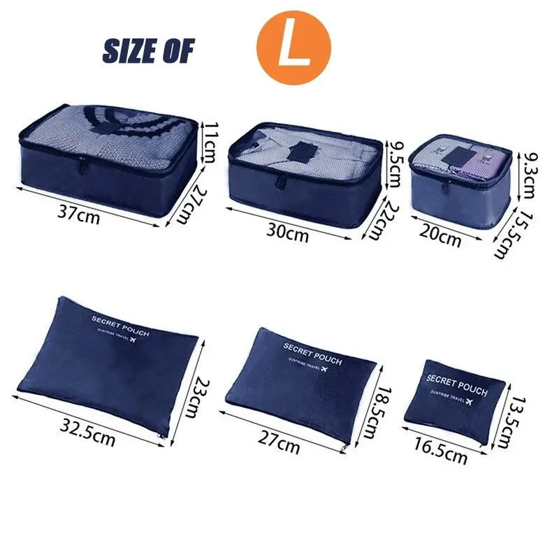 6-Piece Travel Organizer Packing Cube Set