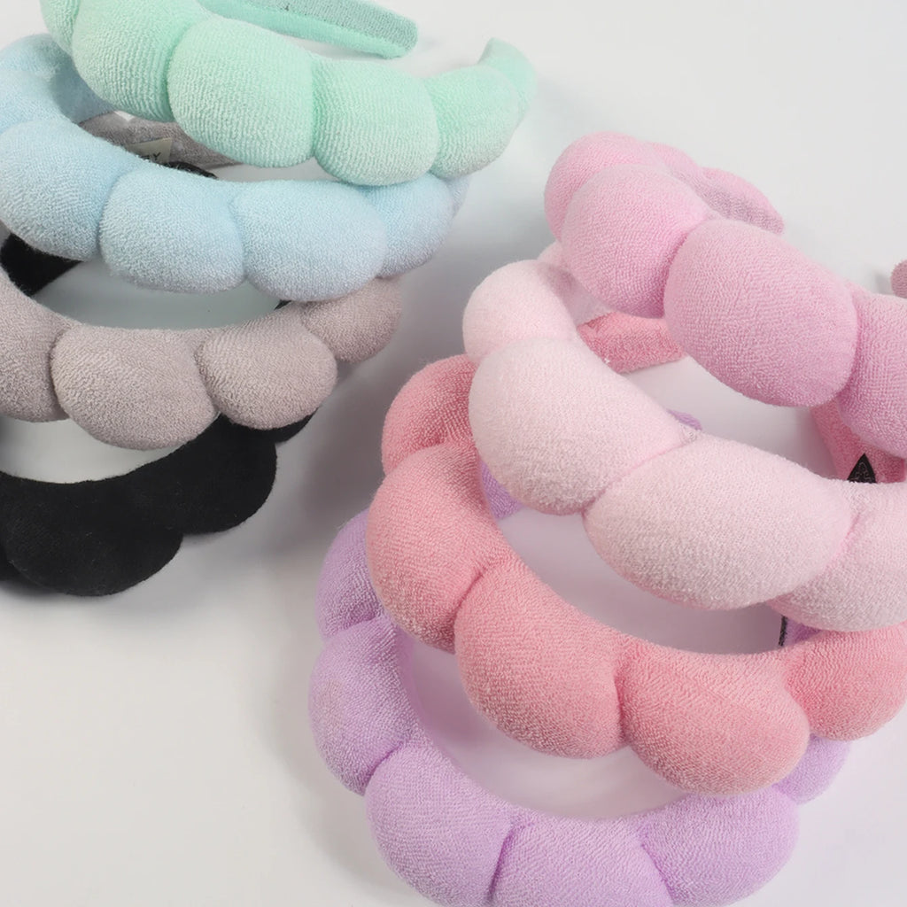 Microfiber Spa Wristbands & Headband Set - Face Washing Accessories