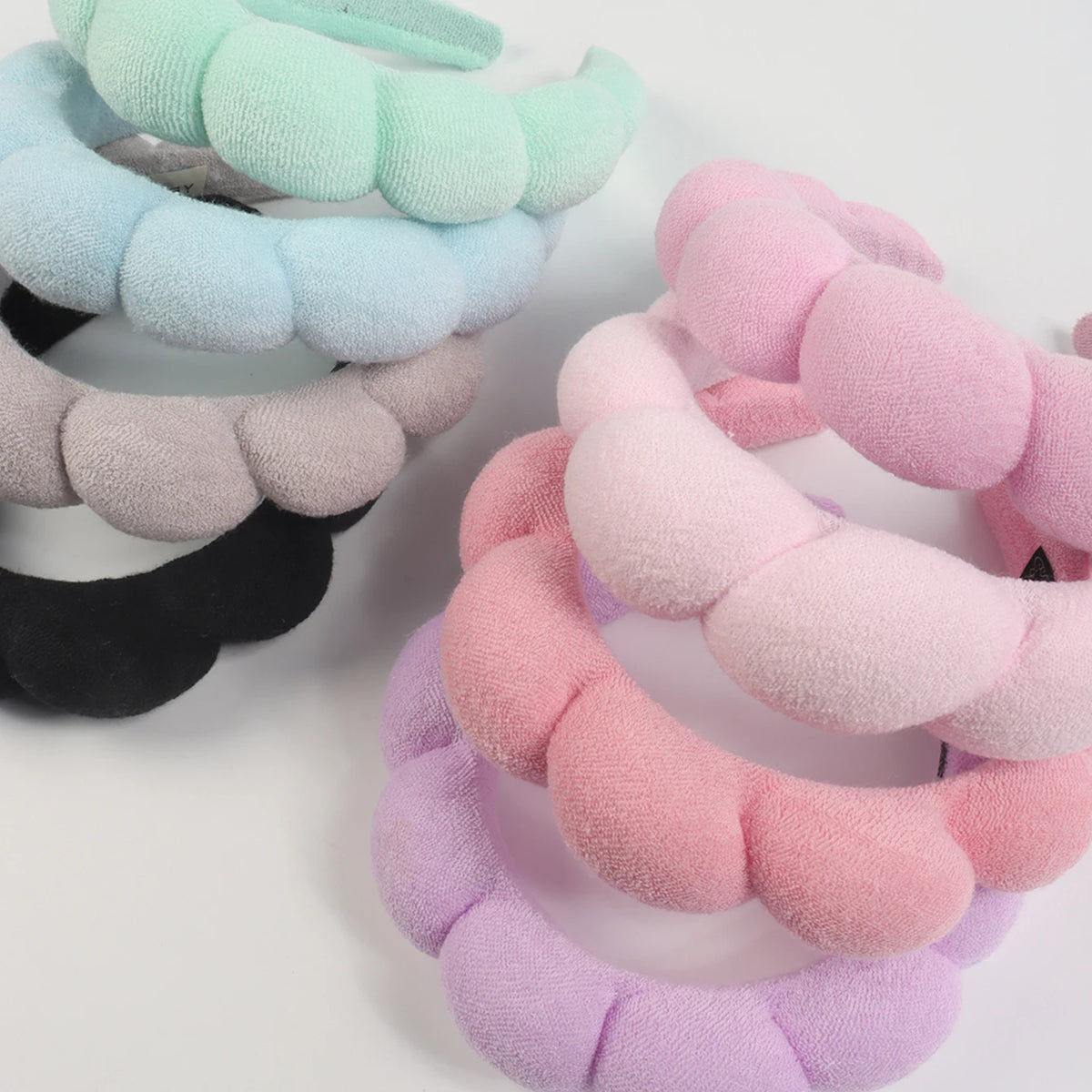 Microfiber Spa Wristbands & Headband Set - Face Washing Accessories
