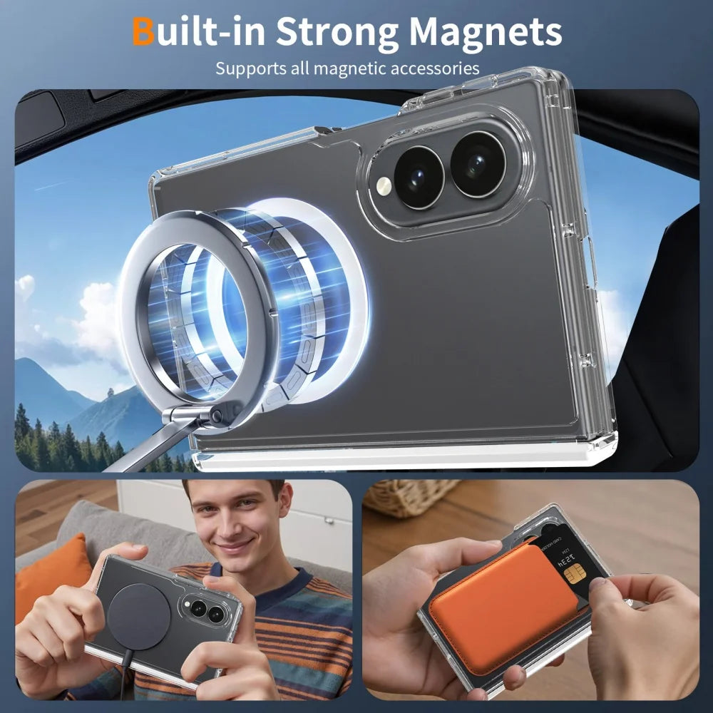 Crystal Clear Magnetic Case for Samsung Galaxy Z Fold 6/7/8