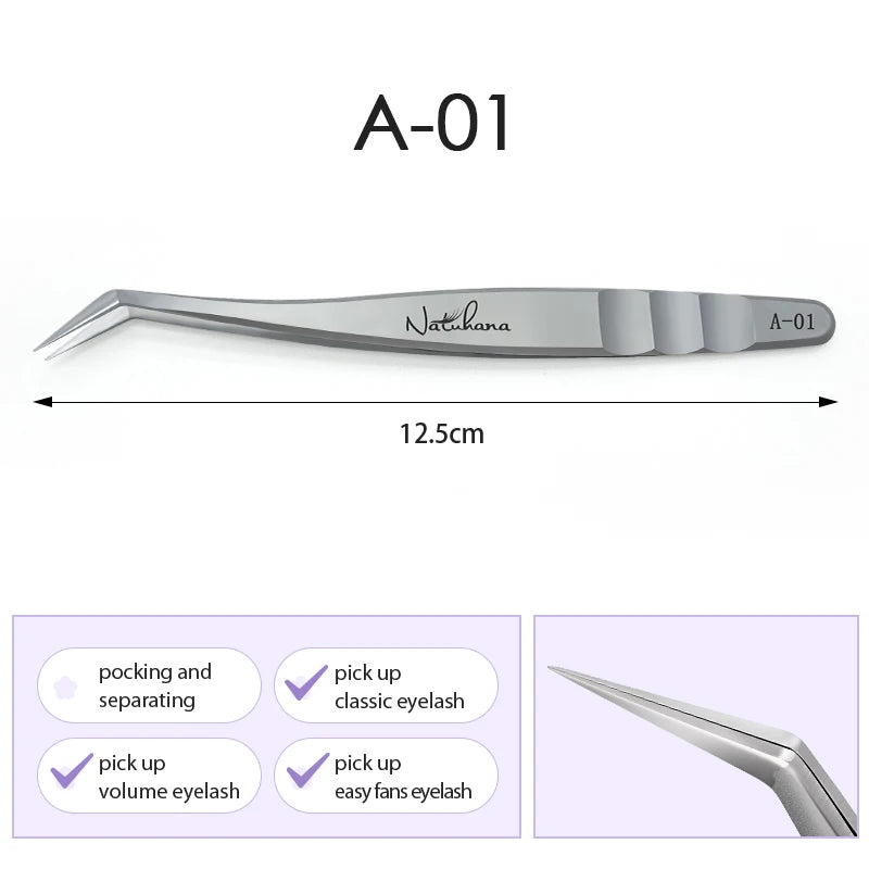 Professional Eyelash Extension Tweezers | Precision Stainless Steel Lash Tweezers