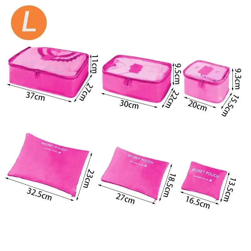 6-Piece Travel Organizer Packing Cube Set