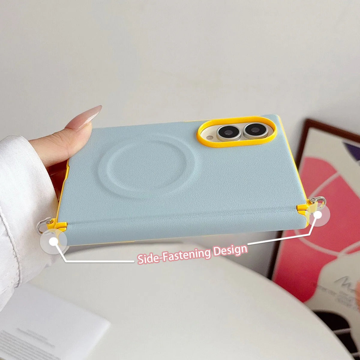 Dopamine Color Clashes Leather Magnetic Case for Samsung Galaxy Z Fold 8