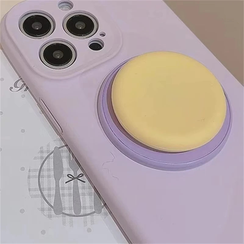 Cute Macaron Silicone Magnetic  Phone Grip & Stand