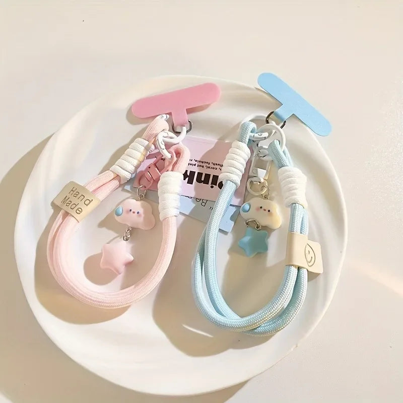 Colorful Cloud & Star Charm Phone Wrist Strap