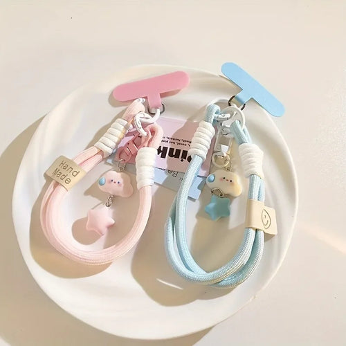 Colorful Cloud & Star Charm Phone Wrist Strap