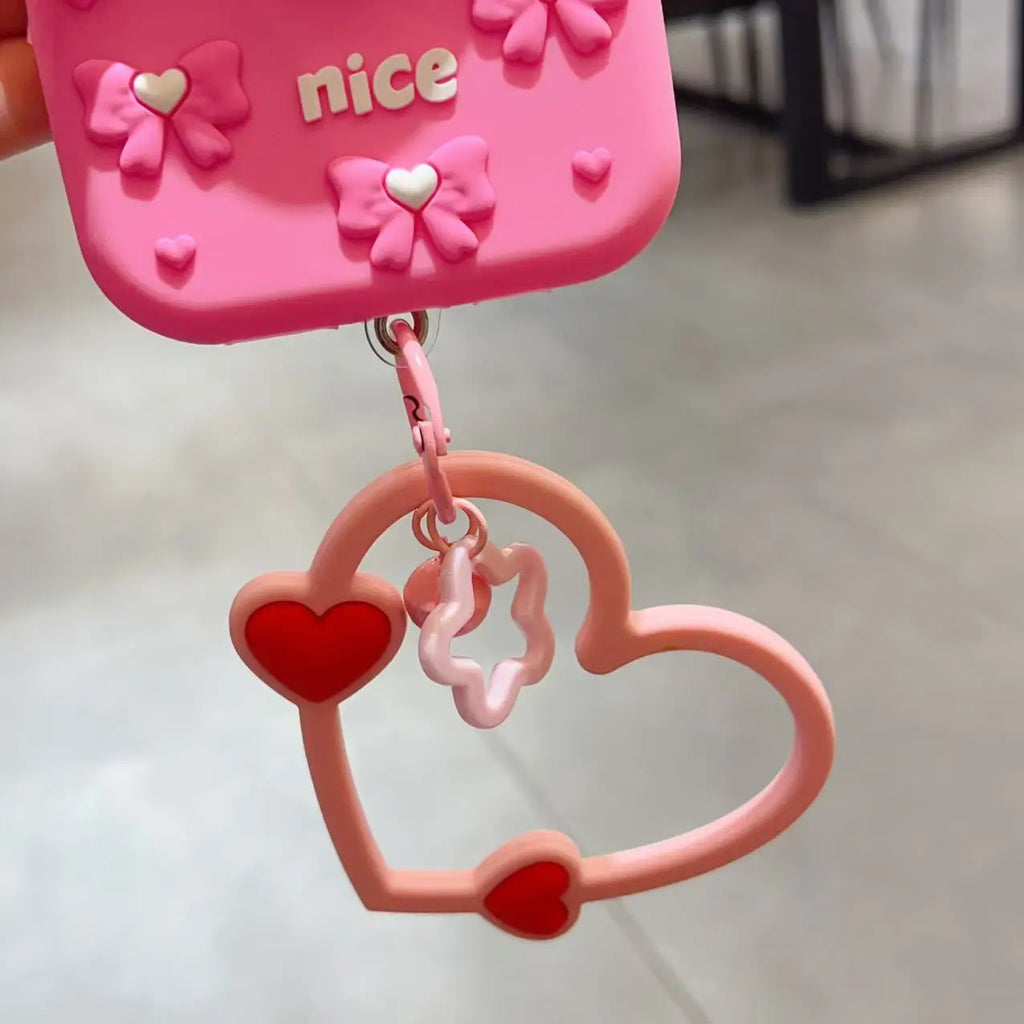 Cute Heart Phone Charm Lanyard Connector - Colorful Heart Phone Case Accessorie