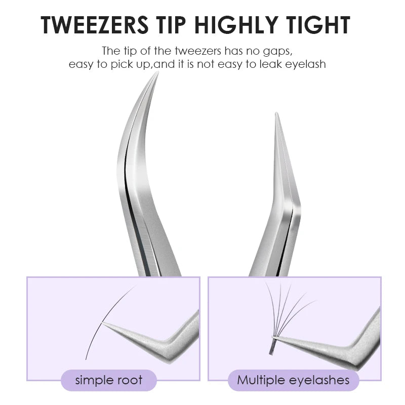 Professional Eyelash Extension Tweezers | Precision Stainless Steel Lash Tweezers