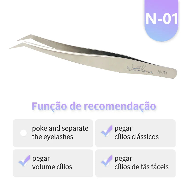 Professional Eyelash Extension Tweezers | Precision Stainless Steel Lash Tweezers