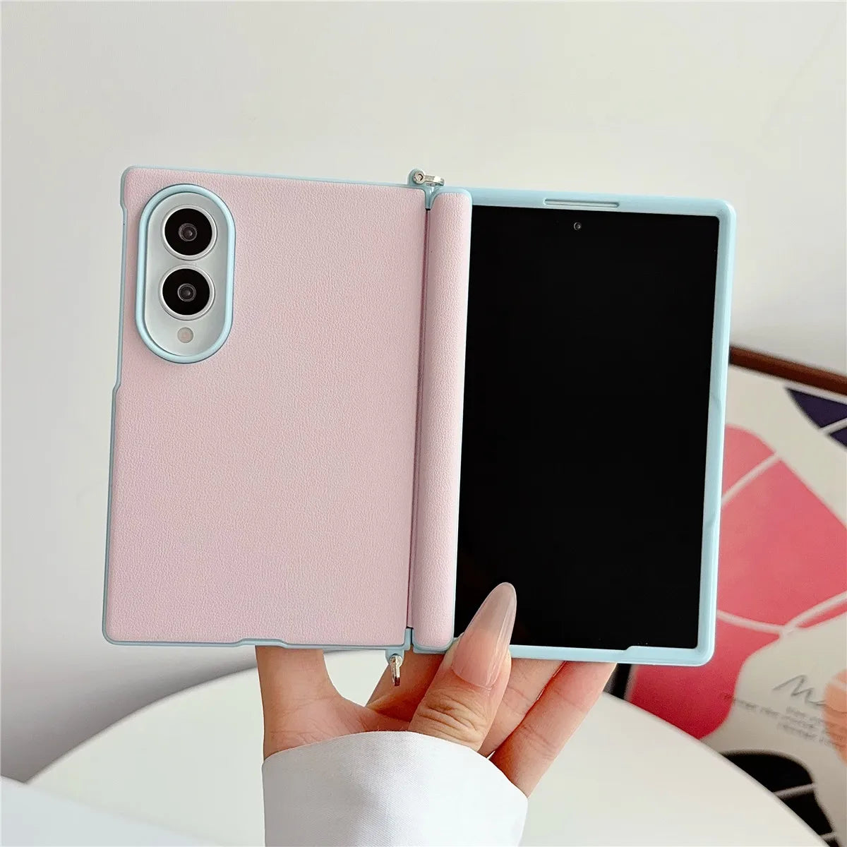 Dopamine Color Clashes Leather Magnetic Case for Samsung Galaxy Z Fold 8