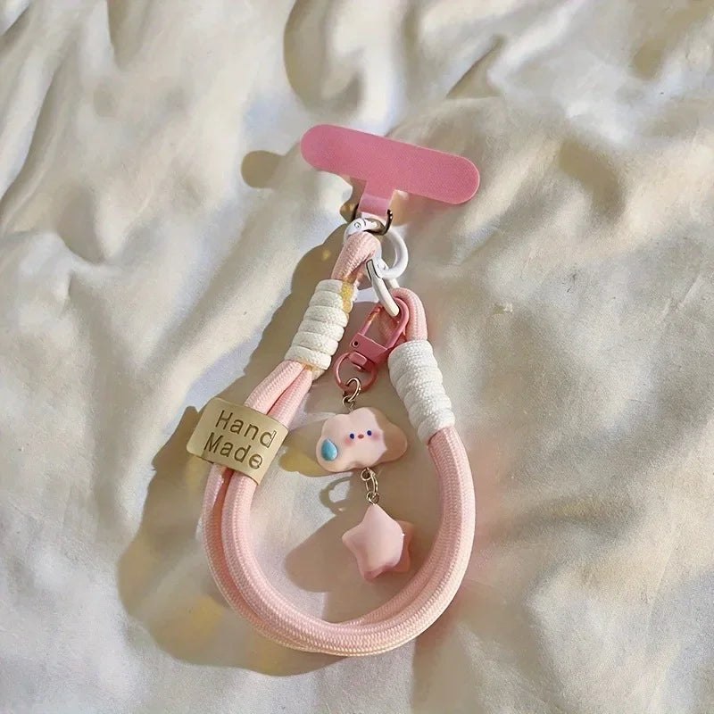 Colorful Cloud & Star Charm Phone Wrist Strap