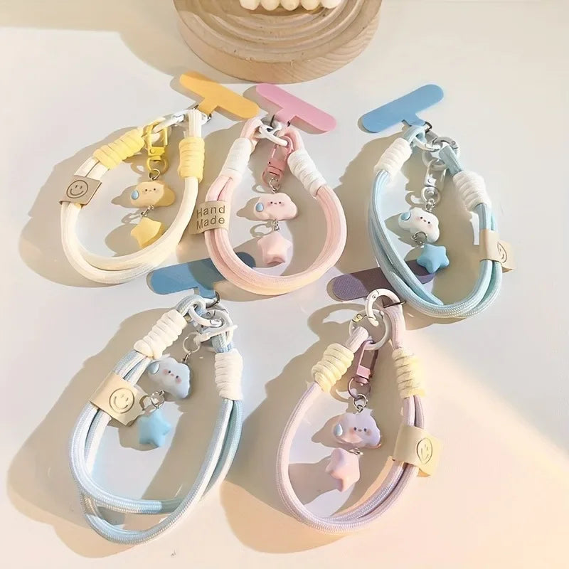 Colorful Cloud & Star Charm Phone Wrist Strap