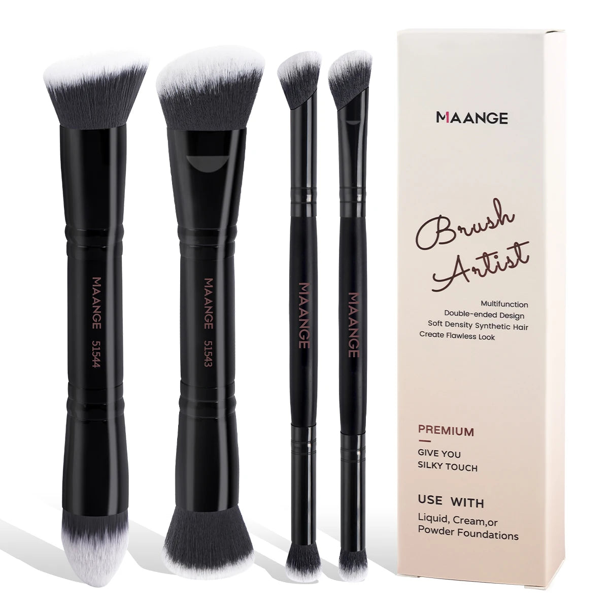 MAANGE 4-Piece Essential Makeup Brush Set