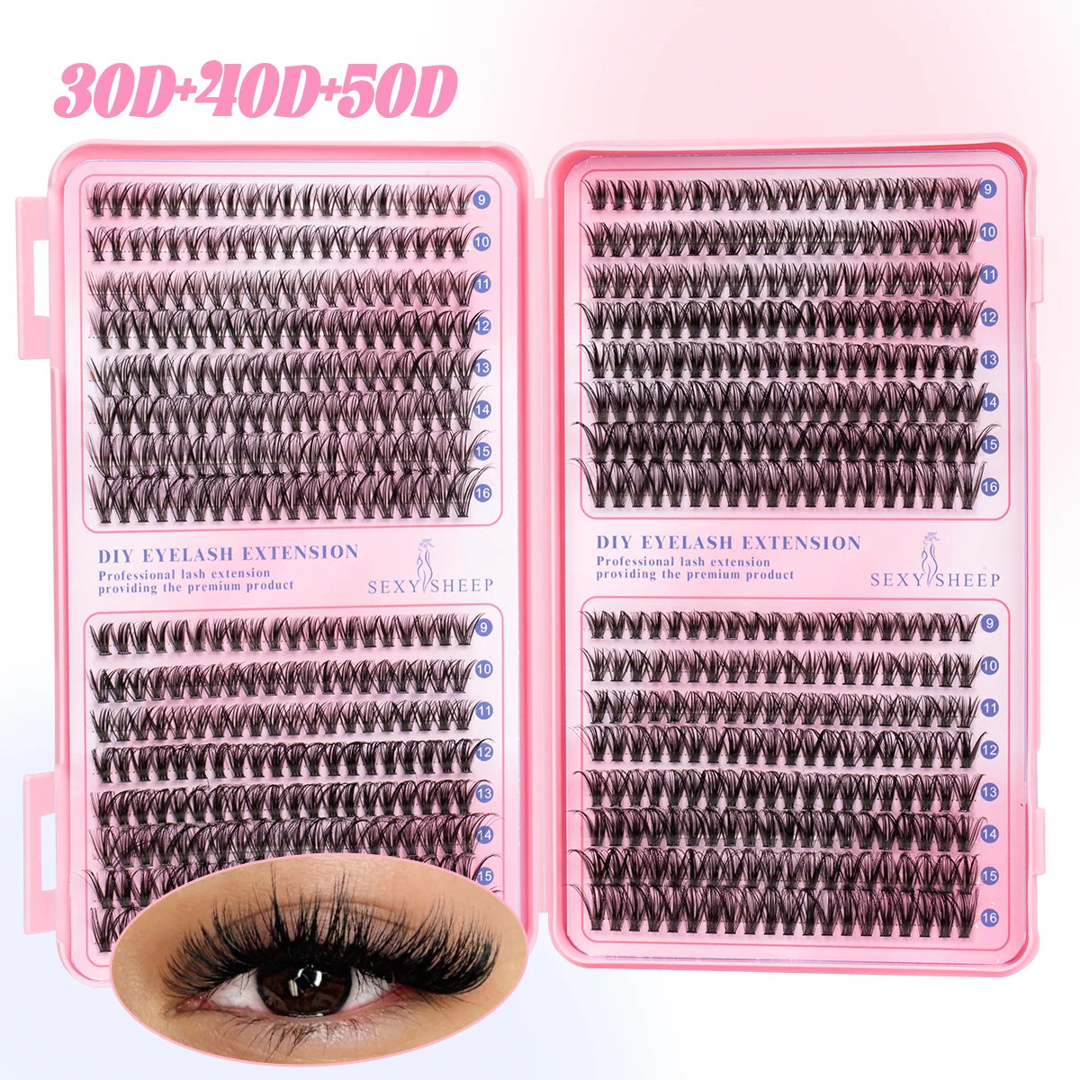 DIY Cluster Lashes Kit-30D, 40D, & 50D