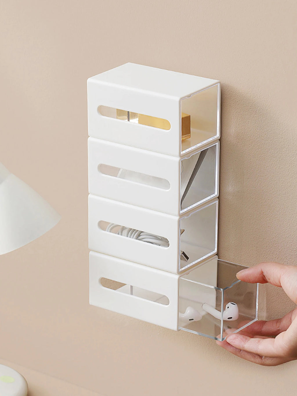 Wall-Mounted Cotton Pad & Beauty Organizer
