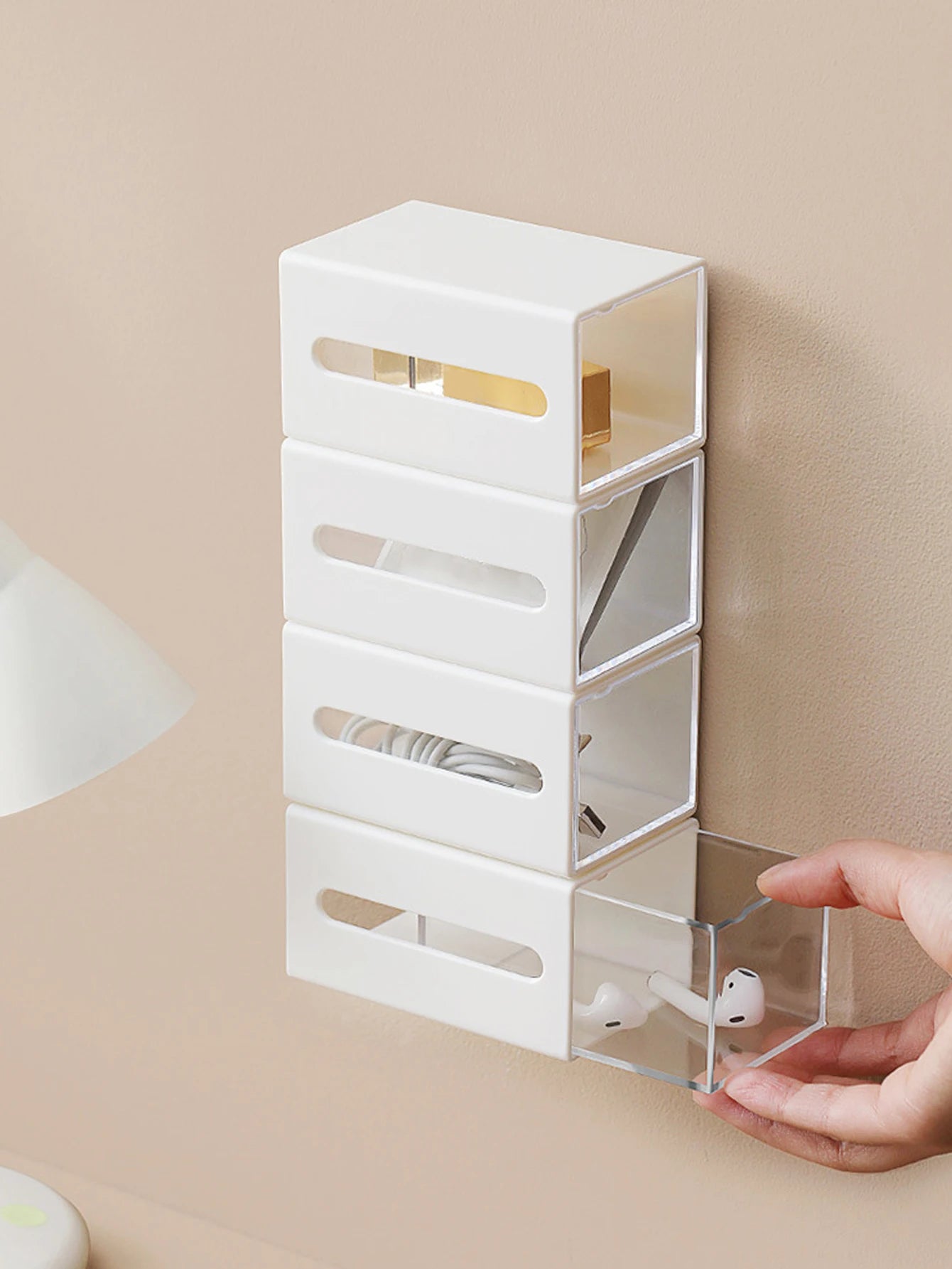Wall-Mounted Cotton Pad & Beauty Organizer