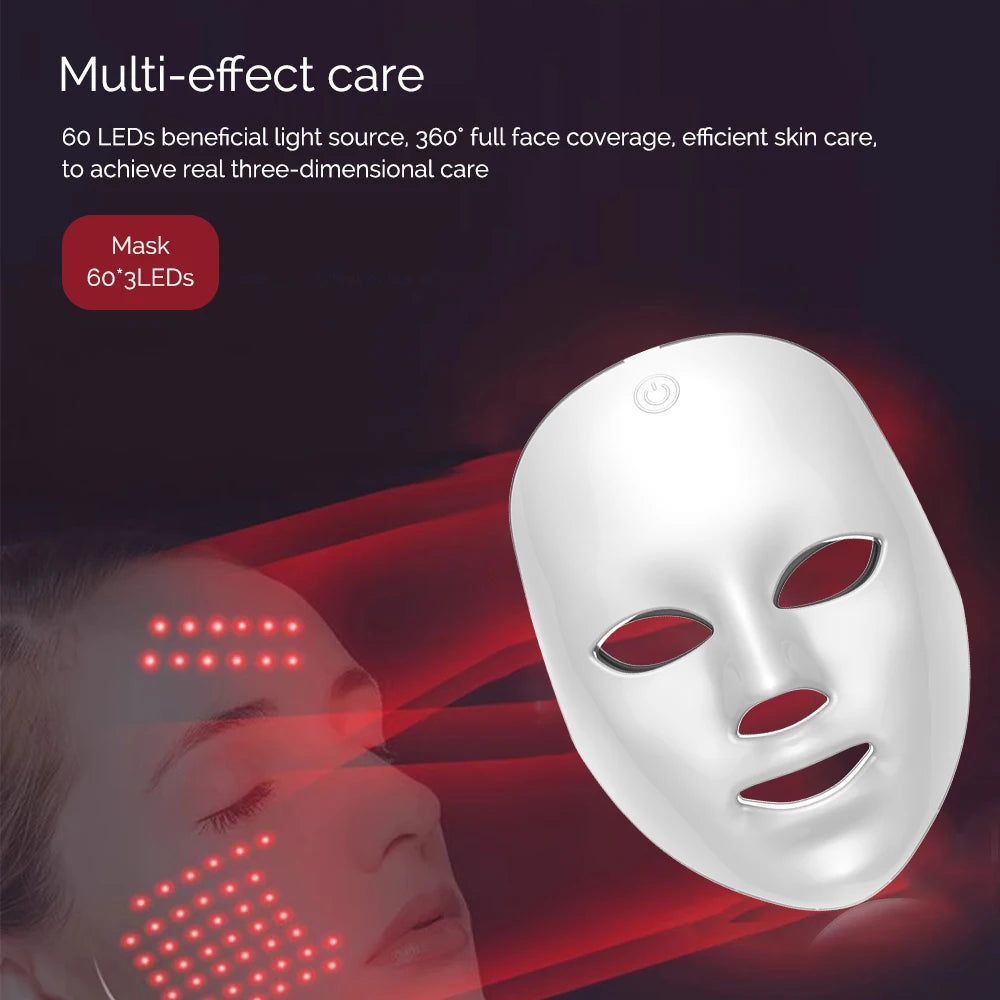 7- color Rechargeable LED Facial Mask for Skin Rejuvenation