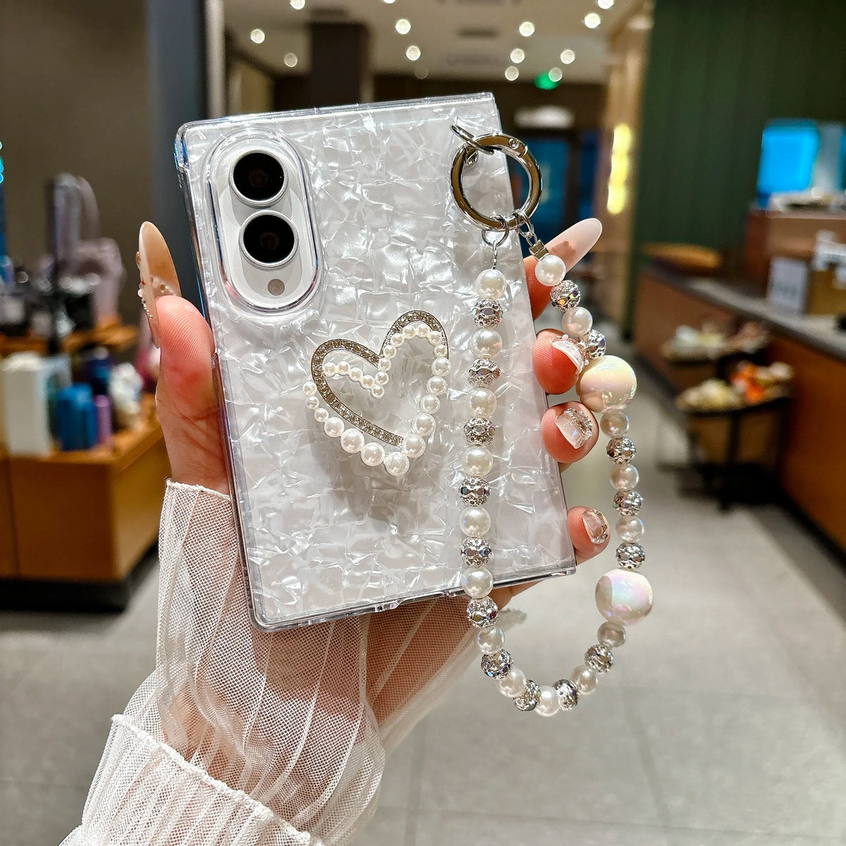 Pearl Bracelet Phone Case for Samsung Galaxy Z Fold *