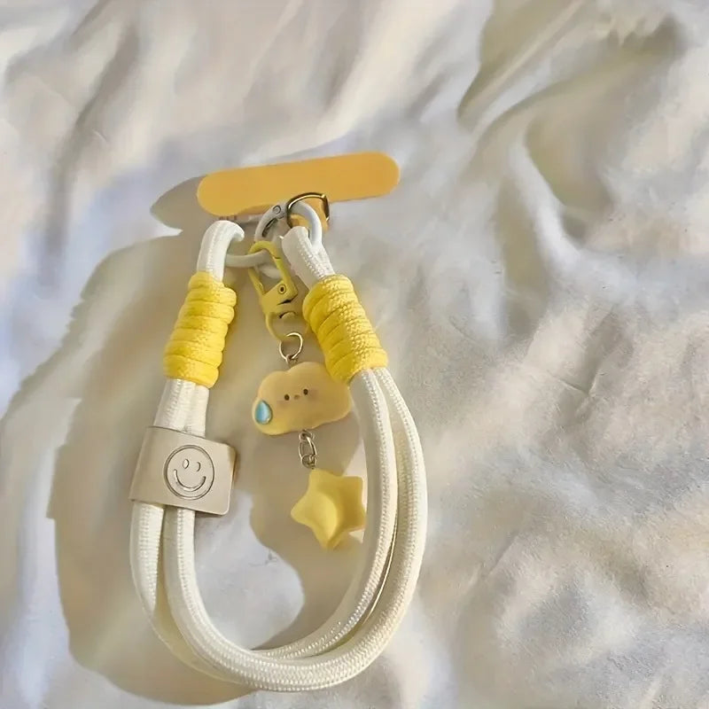 Colorful Cloud & Star Charm Phone Wrist Strap