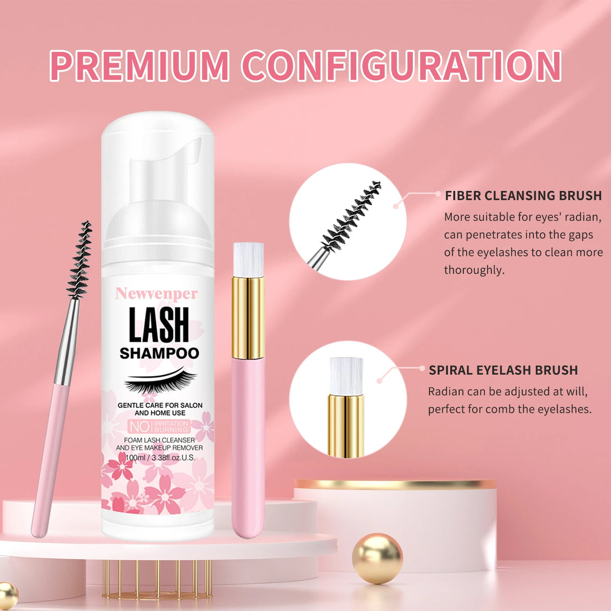 Lash Cleanse Foaming Shampoo +Cleansing Brush
