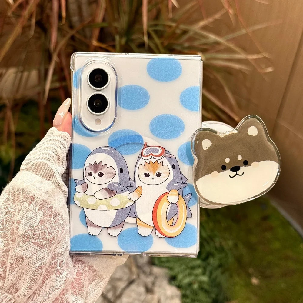 Korean Cute Panda Wrist Strap for Magsafe Case for Samsung Galaxy Z Fold 8, Z Fold  7, Z Fold  6, Z Fold 5 & Fold 8 Ultra