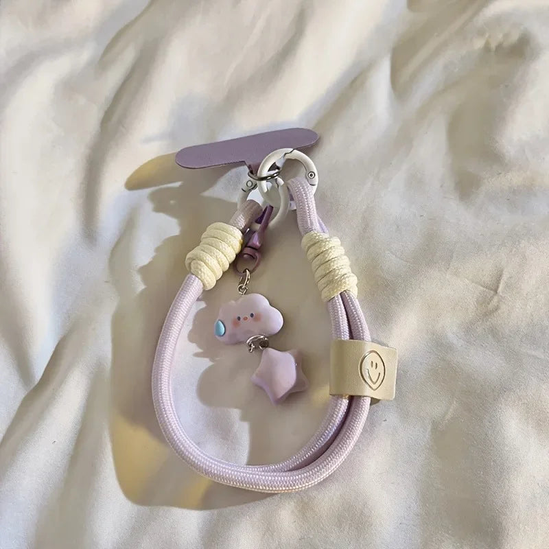 Colorful Cloud & Star Charm Phone Wrist Strap