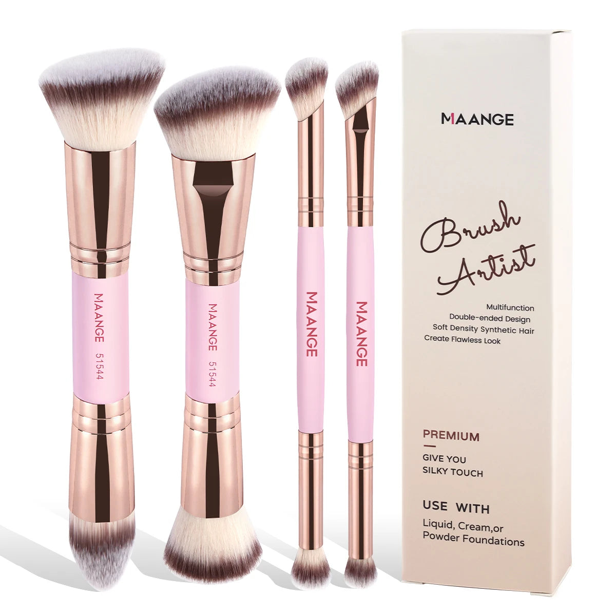 MAANGE 4-Piece Essential Makeup Brush Set
