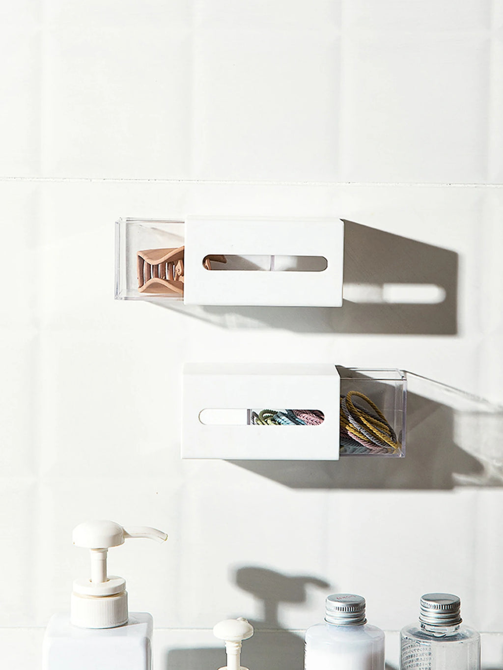 Wall-Mounted Cotton Pad & Beauty Organizer