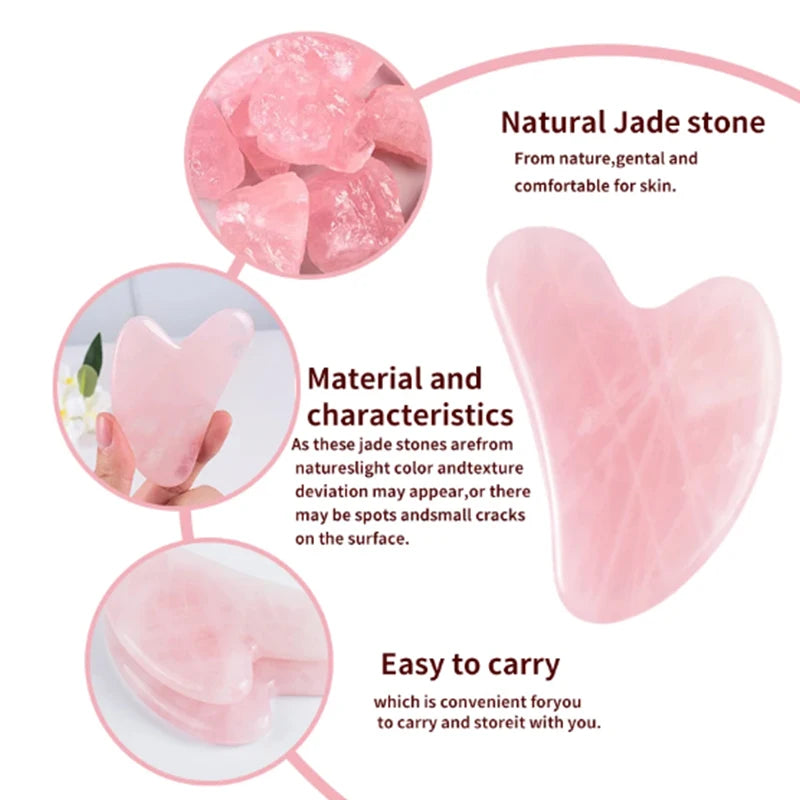 Rose Quartz Gua Sha Facial Massage Tool