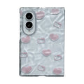 Cute Pink Heart Wavy Glitter Phone Case For Samsung Galaxy Z Fold