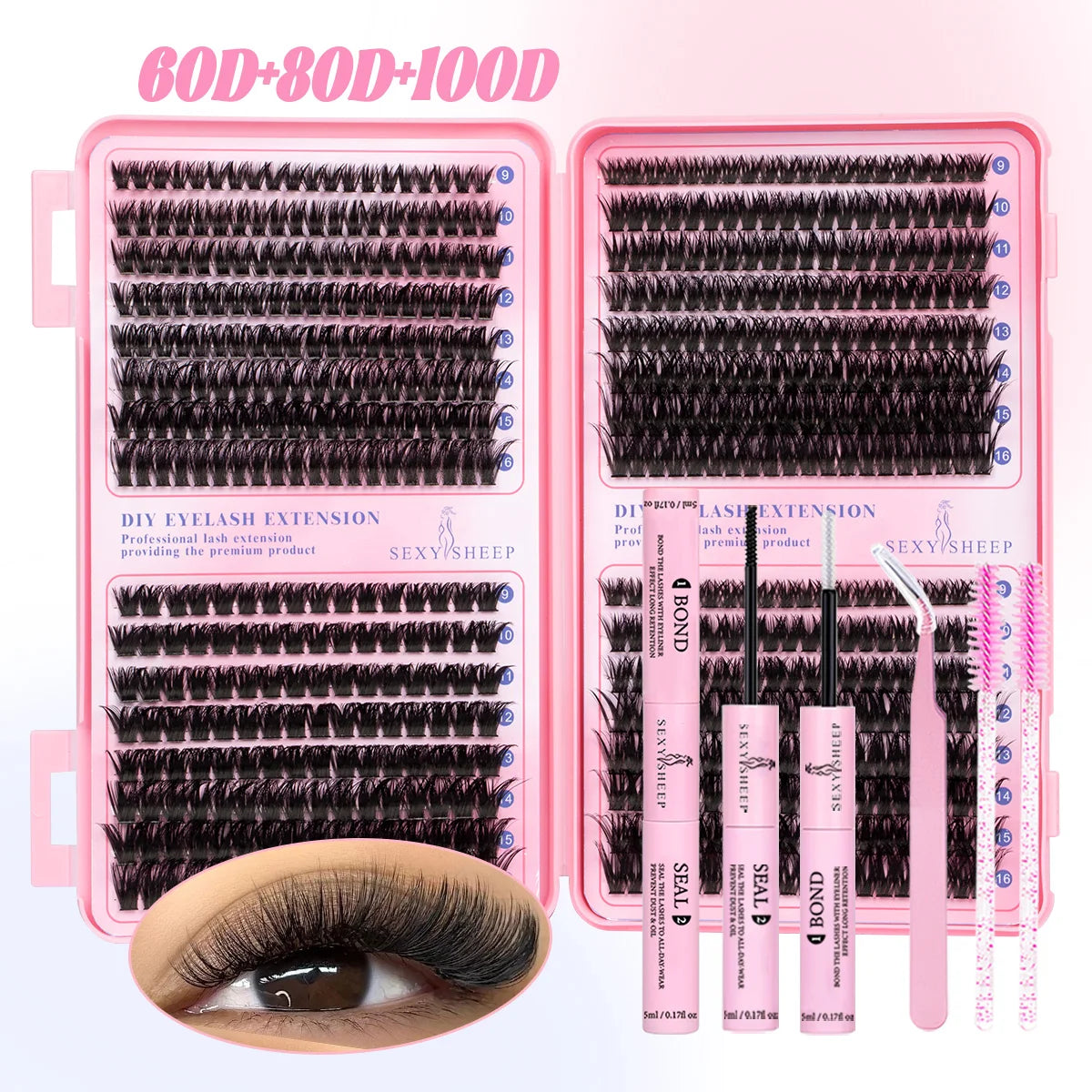 DIY Cluster Lashes Kit-30D, 40D, & 50D