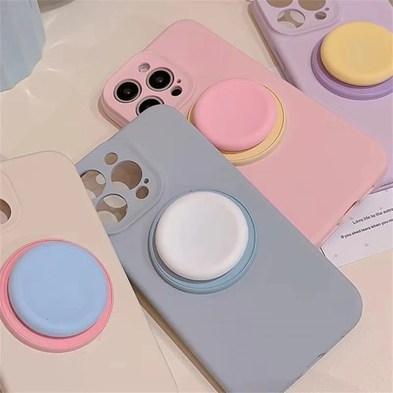 Cute Macaron Silicone Magnetic  Phone Grip & Stand