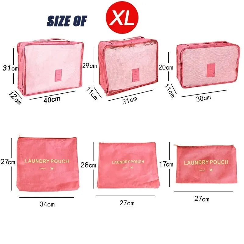 6-Piece Travel Organizer Packing Cube Set