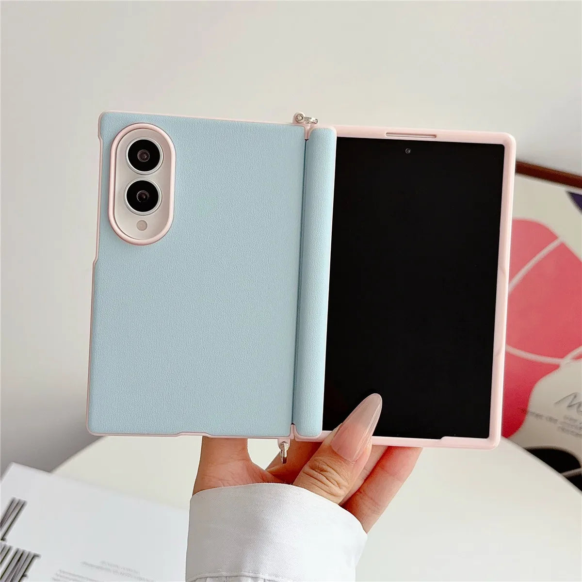 Dopamine Color Clashes Leather Magnetic Case for Samsung Galaxy Z Fold 8
