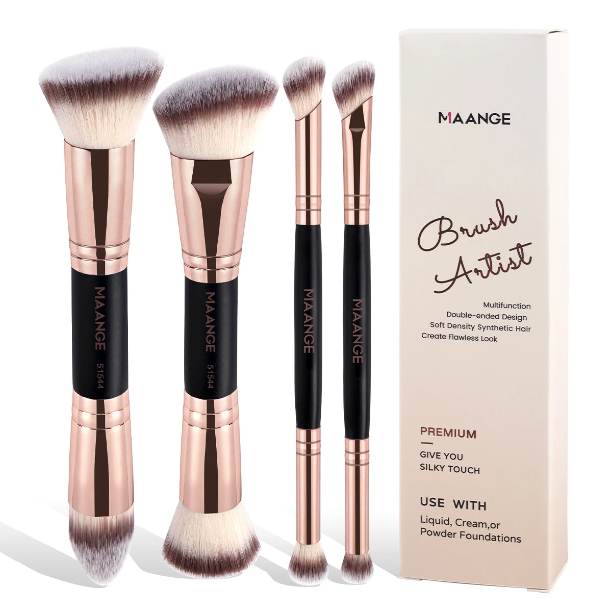 MAANGE 4-Piece Essential Makeup Brush Set