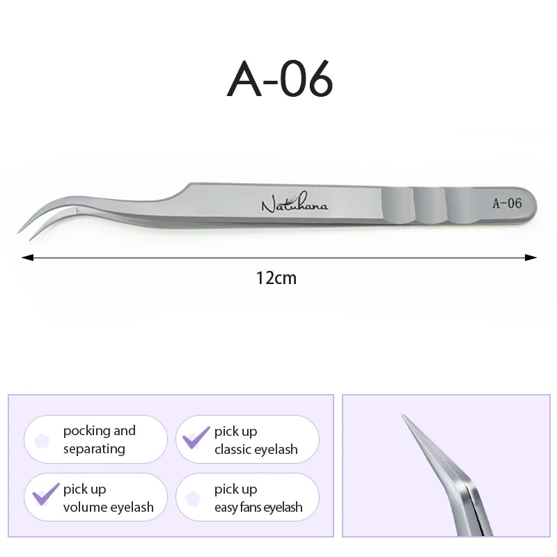 Professional Eyelash Extension Tweezers | Precision Stainless Steel Lash Tweezers