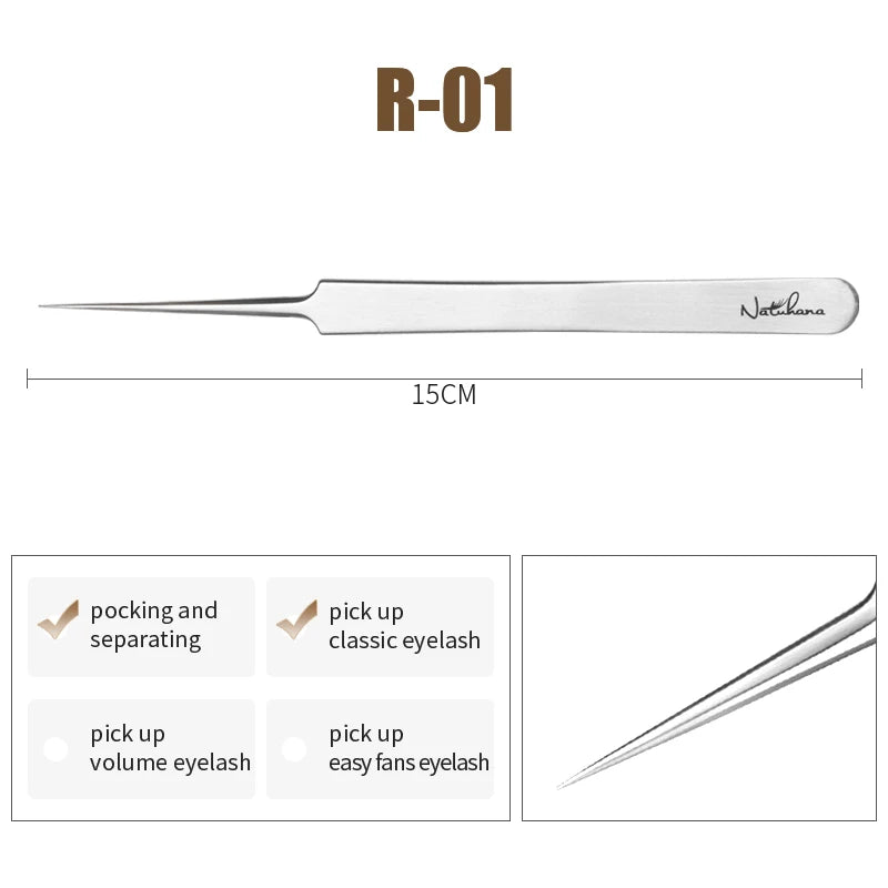 Professional Eyelash Extension Tweezers | Precision Stainless Steel Lash Tweezers