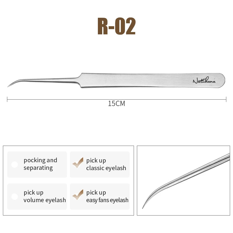 Professional Eyelash Extension Tweezers | Precision Stainless Steel Lash Tweezers