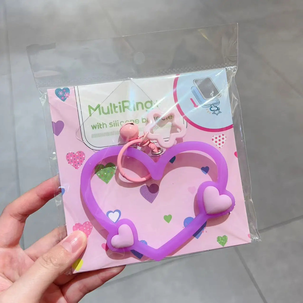 Cute Heart Phone Charm Lanyard Connector - Colorful Heart Phone Case Accessorie